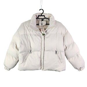 Womens Beige Rubzoof Puffer Jacket 100% Polyester Full Zip Long Sleeve Size L